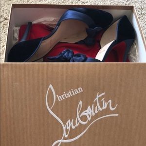 Blue velvet 5” heels